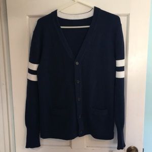 J. Crew preppy navy and white sweater